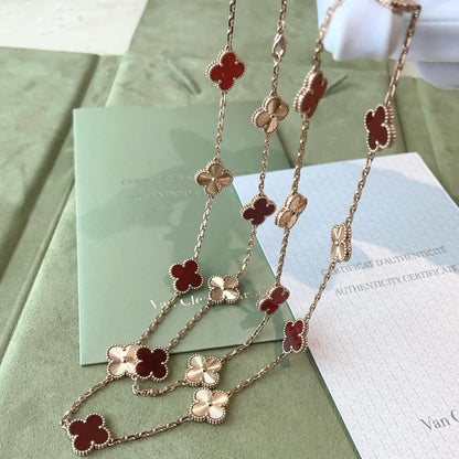 [CLOVER JEWELRY]CLOVER 20 MOTIFS LASER CARNELIAN NECKLACE