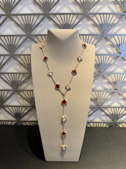 [CLOVER JEWELRY]CLOVER 20 MOTIFS LASER CARNELIAN NECKLACE