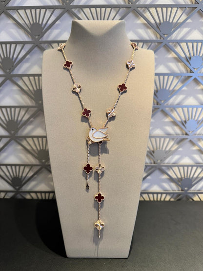 [CLOVER JEWELRY]CLOVER 20 MOTIFS LASER CARNELIAN NECKLACE