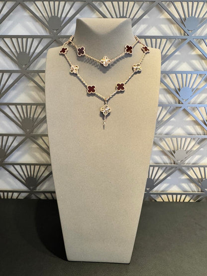 [CLOVER JEWELRY]CLOVER 20 MOTIFS LASER CARNELIAN NECKLACE