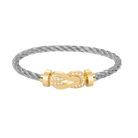 [Clover Jewelry]CHANCE LARGE 8 FIGURE BUCKLE HALF DIAMOND BRACELET GOLD