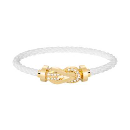 [Clover Jewelry]CHANCE LARGE 8 FIGURE BUCKLE HALF DIAMOND BRACELET GOLD