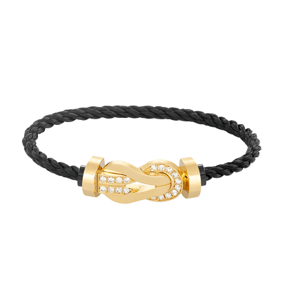[Clover Jewelry]CHANCE LARGE 8 FIGURE BUCKLE HALF DIAMOND BRACELET GOLD