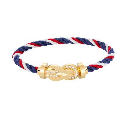 [Clover Jewelry]CHANCE LARGE 8 FIGURE BUCKLE HALF DIAMOND BRACELET GOLD