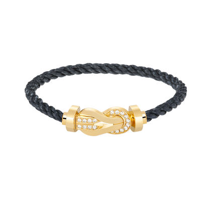 [Clover Jewelry]CHANCE LARGE 8 FIGURE BUCKLE HALF DIAMOND BRACELET GOLD