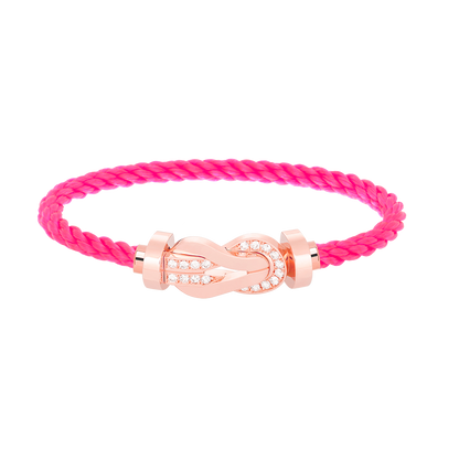 [Clover Jewelry]CHANCE LARGE 8 FIGURE BUCKLE HALF DIAMOND BRACELET ROSE GOLD