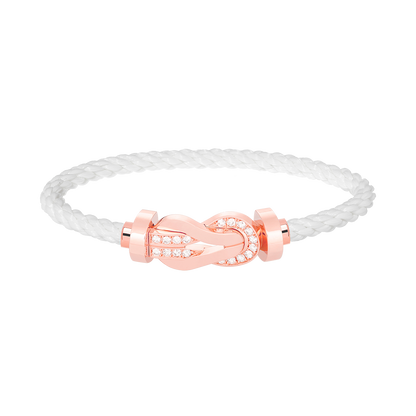 [Clover Jewelry]CHANCE LARGE 8 FIGURE BUCKLE HALF DIAMOND BRACELET ROSE GOLD