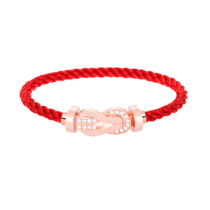 [Clover Jewelry]CHANCE LARGE 8 FIGURE BUCKLE HALF DIAMOND BRACELET ROSE GOLD
