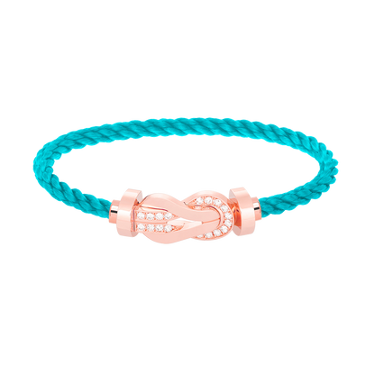 [Clover Jewelry]CHANCE LARGE 8 FIGURE BUCKLE HALF DIAMOND BRACELET ROSE GOLD
