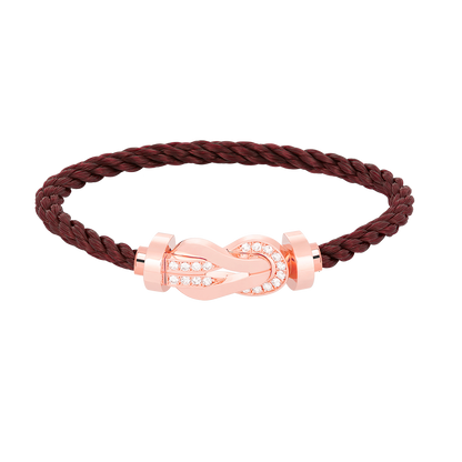 [Clover Jewelry]CHANCE LARGE 8 FIGURE BUCKLE HALF DIAMOND BRACELET ROSE GOLD