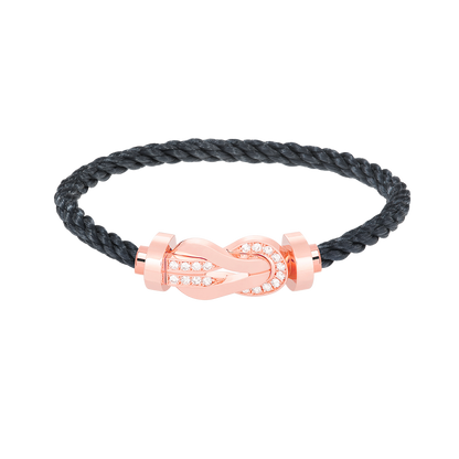 [Clover Jewelry]CHANCE LARGE 8 FIGURE BUCKLE HALF DIAMOND BRACELET ROSE GOLD