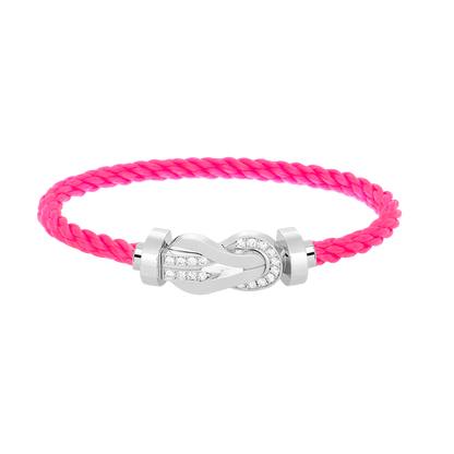 [Clover Jewelry]CHANCE LARGE 8 FIGURE BUCKLE HALF DIAMOND BRACELET SILVER