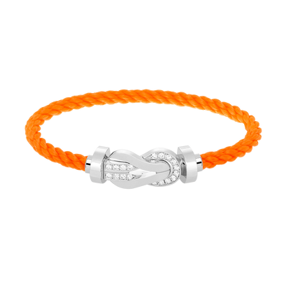[Clover Jewelry]CHANCE LARGE 8 FIGURE BUCKLE HALF DIAMOND BRACELET SILVER