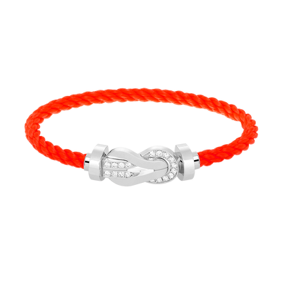[Clover Jewelry]CHANCE LARGE 8 FIGURE BUCKLE HALF DIAMOND BRACELET SILVER
