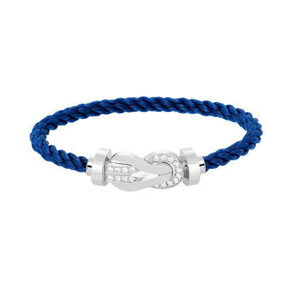 [Clover Jewelry]CHANCE LARGE 8 FIGURE BUCKLE HALF DIAMOND BRACELET SILVER