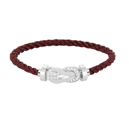 [Clover Jewelry]CHANCE LARGE 8 FIGURE BUCKLE HALF DIAMOND BRACELET SILVER