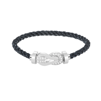 [Clover Jewelry]CHANCE LARGE 8 FIGURE BUCKLE HALF DIAMOND BRACELET SILVER