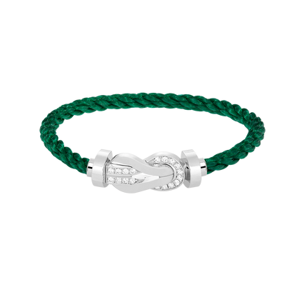 [Clover Jewelry]CHANCE LARGE 8 FIGURE BUCKLE HALF DIAMOND BRACELET SILVER