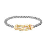 [Clover Jewelry]CHANCE LARGE 8 FIGURE BUCKLE FULLDIAMOND BRACELET GOLD