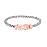 [Clover Jewelry]CHANCE LARGE 8 FIGURE BUCKLE FULL DIAMOND BRACELET ROSE GOLD