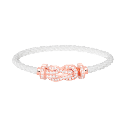 [Clover Jewelry]CHANCE LARGE 8 FIGURE BUCKLE FULL DIAMOND BRACELET ROSE GOLD