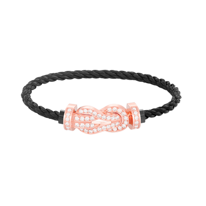 [Clover Jewelry]CHANCE LARGE 8 FIGURE BUCKLE FULL DIAMOND BRACELET ROSE GOLD