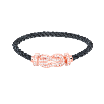 [Clover Jewelry]CHANCE LARGE 8 FIGURE BUCKLE FULL DIAMOND BRACELET ROSE GOLD