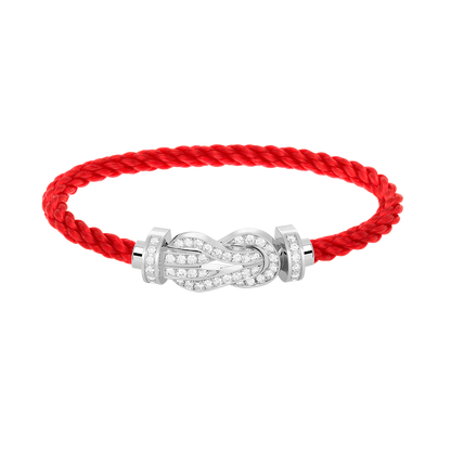 [Clover Jewelry]CHANCE LARGE 8 FIGURE BUCKLE FULL DIAMOND BRACELET SILVER