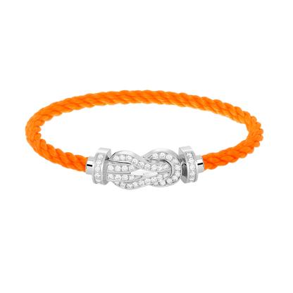 [Clover Jewelry]CHANCE LARGE 8 FIGURE BUCKLE FULL DIAMOND BRACELET SILVER