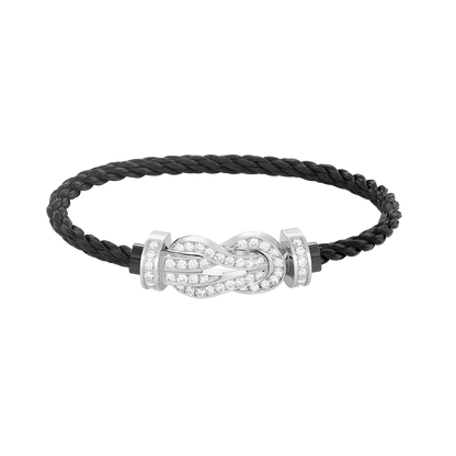 [Clover Jewelry]CHANCE LARGE 8 FIGURE BUCKLE FULL DIAMOND BRACELET SILVER