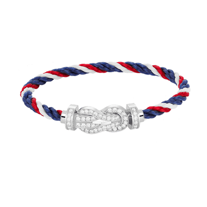 [Clover Jewelry]CHANCE LARGE 8 FIGURE BUCKLE FULL DIAMOND BRACELET SILVER