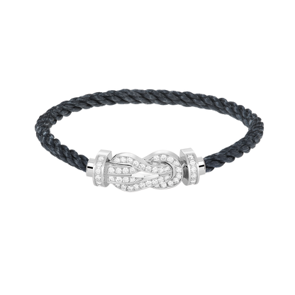 [Clover Jewelry]CHANCE LARGE 8 FIGURE BUCKLE FULL DIAMOND BRACELET SILVER