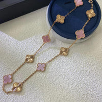 [CLOVER JEWELRY]CLOVER 10 MOTIFS  LASER PINK MOP NECKLACE