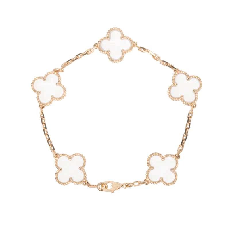 [Clover Jewelry]CLOVER 5 MOTIF ROCK CRYSTAL BRACELET
