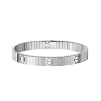 [Clover Jewelry]Clover & Love Sliver 2-Piece Bracelet Stack Set