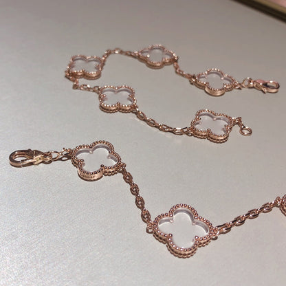 [Clover Jewelry]CLOVER 5 MOTIF ROCK CRYSTAL BRACELET