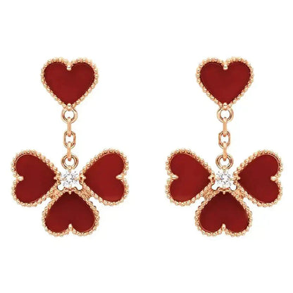 [CLOVER JEWELRY]SWEET CLOVER CARNELIAN EARRINGS