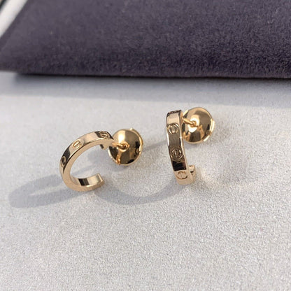[Clover Jewelry]LOVE EARRINGS 2.65MM PINK GOLD