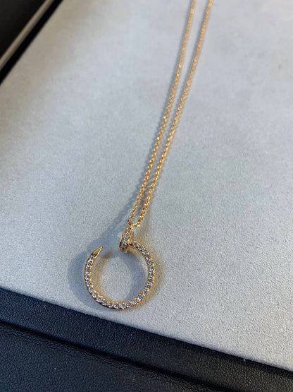 [Clover Jewelry]JUSTE NECKLACE PINK GOLD DIAMONDS