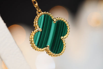 [CLOVER JEWELRY]CLOVER EARRINGS GOLD MALACHITE DIAMOND 3 MOTIF