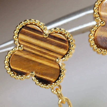 [CLOVER JEWELRY]CLOVER  2 MOTIF  TIGER EYE CARNELIAN EARRINGS