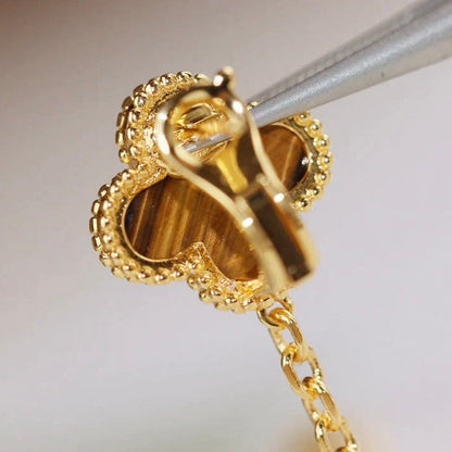 [CLOVER JEWELRY]CLOVER  2 MOTIF  TIGER EYE CARNELIAN EARRINGS