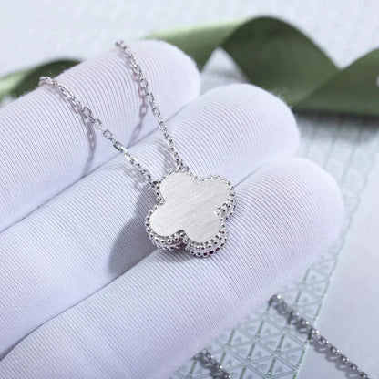 [Clover Jewelry]CLOVER  15MM DIAMOND LASER NECKLACE SILVER