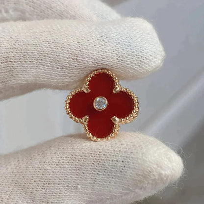 [Clover Jewelry]CLOVER MEDIUM 1 MOTIFS CARNELIAN  DIAMOND earrings