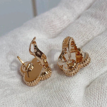 [Clover Jewelry]CLOVER MEDIUM 1 MOTIFS CARNELIAN  DIAMOND earrings
