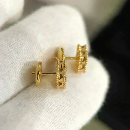 [Clover Jewelry]CLOVER MINI 9.5MM MALACHITE  EARRINGS