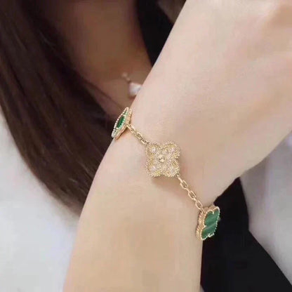 [CLOVER JEWELRY] CLOVER 5 MOTIF MALACHITE BRACELET COLLECTION