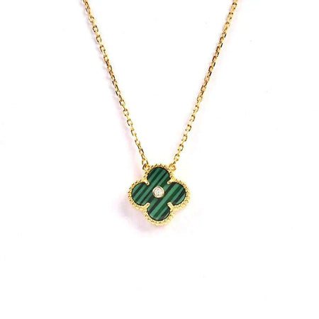 [Clover Jewelry]CLOVER 15MM DIAMOND TURQUOISE NECKLACE