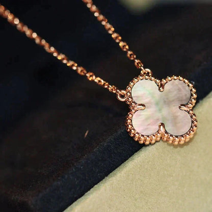 [Clover Jewelry]CLOVER 15MM  GRAY MOTHER OF PEARL NECKLACE