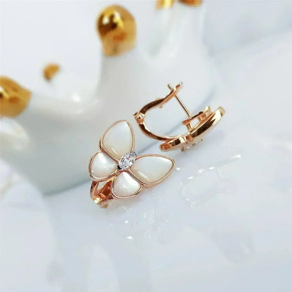 [CLOVER JEWELRY]BUTTERFLY MOP DIAMOND EARRINGS
